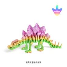 3D gedruckte leuchtende bunte Skelett Dinosaurier Kristall kreative Actionfigur, voll beweglich, leuchtendes dekoratives Spielzeug