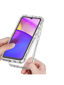 三合一加厚高清透明手机壳，TPU+PC 混合材质透明防震防摔手机壳适用于 Apple 17/17Pro/17Promax/16/15/14/13 Pro Max X XR、Galaxy S25/S24/S23 Ultra Plus、Honor、Redmi Note、小米 - 無色 - 查看 5