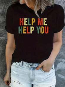 Help Me Help You Funny Meme Therapy Joke Viral Pop Culture T-Shirt - Black - View 1