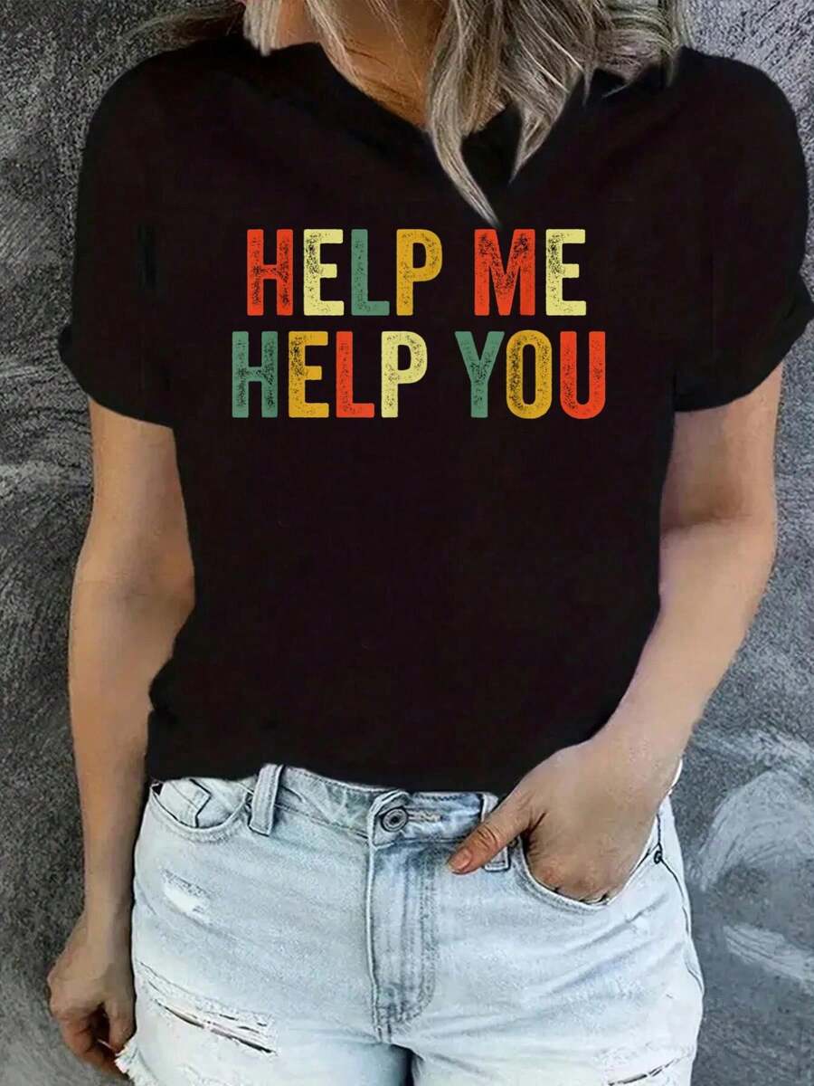 Help Me Help You Funny Meme Therapy Joke Viral Pop Culture T-Shirt - Black - View 1