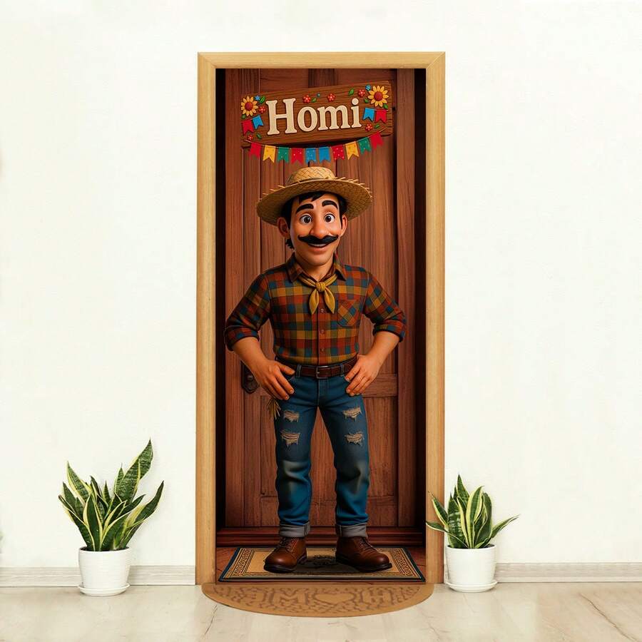 Felicita Decorative Door Cover 3D Sublimated Fabric Party 0.85x2.10 Junino - CP-391 - 查看 1