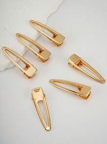Set de 6 pinzas de pelo de metal chapado en oro con gota de agua, pinzas para el pelo de cocodrilo para mujeres, adecuado para uso diario, viajes y vacaciones, y fiestas festivas