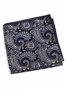 ZLQ&GOU 1pc Fashion Men's Handkerchief, Paisley Pattern Pocket Square, Contrast Color Woven Handkerchief Suitable For Wedding, Party, Formal Occasions, Gentlemen's Suit Decoration