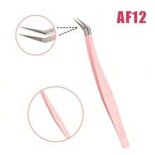 FADVAN 1 Pc Eyelash Tweezers Extension Pink Stainless Steel Superhard Tweezers With Fiber Tips High Precision Anti-Static Tweezers