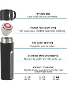 1pc Stainless Steel Three-Lid Long-Lasting Insulated Cup Is A High-End Portable Portable Water Cup Set For Outdoor Business Travel And Household Use, Suitable For Keeping Milk, Coffee, Beer, Tea, Cola, And Cold And Hot Beverages Warm