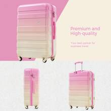 MERAX Luggage Sets New Model ABS Hardshell 3pcs Clearan Ce Luggage Hardside Lightweight Durable Suitcase Sets Spinner Wheels Suitcase With TSA Lock 20''24''28''( Pink) - Hồng-mới - Xem 6