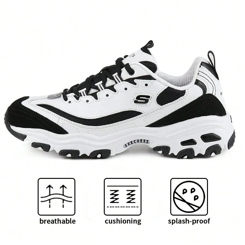 Skechers Giày thể thao thường ngày giảm xóc nhẹ D"LITES Series dành cho nam, giày du lịch ngoài trời, kiểu 52675-WBK - Đen/trắng - Xem 1