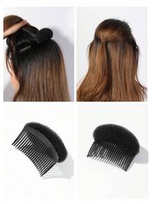 1 Stück Haar Volumen Kamm - Unsichtbarer Wurzellifter, geeignet für hohe Krone, dicke Clip-in Extensions (schwarz/braun), Styling flauschige Einsätze, geeignet für Pony und hohe Dutt, ideal für Hochzeiten, Dates und den täglichen Gebrauch, 3 Sekunden hohe Krone (optische Erhöhung um 3cm), Erste-Hilfe-Artefakt (Retter für fettiges/flaches Haar), Haarklammern, Haarspangen