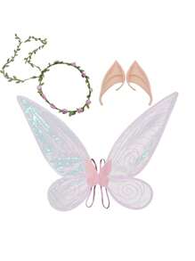 1PC/3pcs Fairy Wings For Adults,Butterfly Wings,Angel Wings,Fairy Costume For Women Halloween Dress Up Party Favor,Festival Costume Props(The Stripes On The Wings Are Random In Color)
