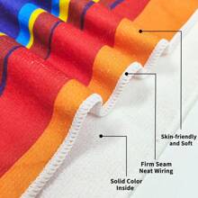 1pc Super Soft Microfiber Beach Towel, Water-Absorbent Quick-Dry Anti-UV Adult Beach Towel With Rainbow Pattern, For Travel, Swimming Pool