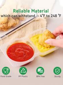 10pcs-Reusable Snack Containers With Lids New Snack Containers, Snack Box Containers, Dosing Controls, Snack Pack Containers, Double Compartment Snack Containers For Portable Meals And Camping, Kitchen Spice Boxes,School Supplies