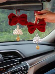 Wind Chime Car Hanging Bow Bell Car Rearview Mirror Pendant Car Decoration