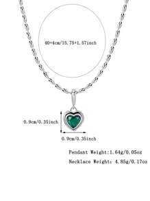 1 Stück Sterling-Silber 925 eleganter und romantischer herzförmiger bunter künstlicher Zirkonia-Anhänger - ideal für den täglichen Gebrauch und Bankettkleidung von Frauen. Perfekte Schmuckgeschenke für Geburtstage, Valentinstag, Muttertag, Erntedankfest und Weihnachten.