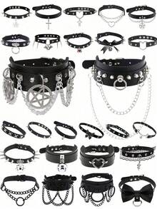 1 chiếc vòng cổ choker đính đinh tán phong cách Punk Goth, chủ đề gợi cảm nóng bỏng dành cho phụ nữ, thích hợp để đeo hàng ngày, tiệc tùng, lễ hội, sinh nhật, lễ kỷ niệm ngày lễ tình nhân, quà tặng sáng tạo - Nhiều màu - Xem 1