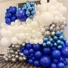 50pcs 5 Inch Chrome Blue Metallic Helium Balloon For Birthday Wedding Party Decorations, - Blue - View 4