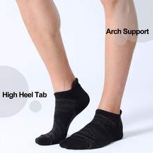 CS CELERSPORT 6 Pack Men's Running Ankle Socks With Cushion, Low Cut Athletic Sport Tab Sock - Black - View 2