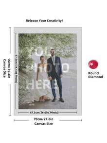 1pc Custom 5D DIY Diamond Art Painting Kit - Personalize With Your Photo, Round Or Square Acrylic Diamonds, Ideal For Home Decor & Unique Gifts, 11.81x15.7in, Diamond Art Kits - Multicolor - View 64