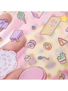 Stickers *3 + Scene Card *1 DIY 3D Sticker Scene Miniature Scene Stickers, Landscape Collage, Handbook Stickers, DIY Collage Paintings Cartoon Cute Planner Stickers Educational Handbook Leisure Toys - Multicolor - View 9