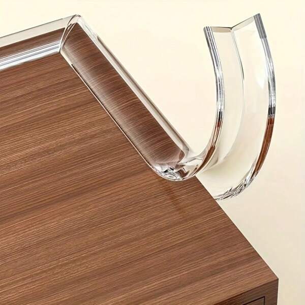 PVC Corner Guards With Strong Adhesive Tape - Transparent Soft Rubber Corner Protectors For Cabinets, Tables And Drawers, Kitchen And Bathroom Safety | Smooth Surface Protection | Easy Installation, Kitchen Corner Guards