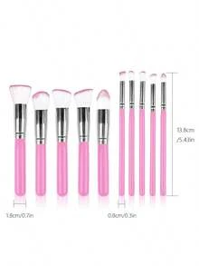 Set completo de 10 brochas de maquillaje de calidad profesional, brocha para polvos + brocha para colorete + brocha para iluminar + brocha para sombras de ojos + brocha para delinear pestañas | fácil de usar para principiantes, cerdas de fibra suave, portátil y multifuncional, esencial para el maquillaje diario y delicado, set de brochas de maquillaje