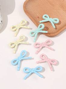 2pcs/4pcs Casual Cute Dotted Bow Hair Clips, Versatile Hair Accessories For Daily Wear Claw Clips Hair Slide Hair Barrettes
