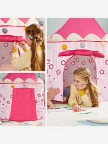 Tienda para Niños, Carpa Infantil, Castillo de la Princesa, Pop Up, Regalo para Niños, para Interior y Exterior, Bolsa de Transporte, Rosa