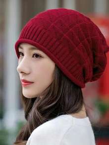 1 件女士针织帽，时尚耳罩式头带，舒适柔软宽松