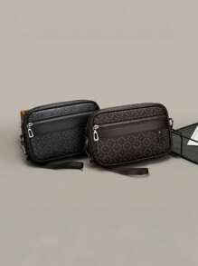 Bolso de embrague de hombre clásico de PU, con patrón vintage de flores antiguas, diseño de múltiples bolsillos, bolso de hombro/bandolera de gran capacidad para negocios, cartera de muñeca para oficina y uso diario