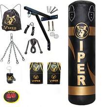 4ft Boxing Punch Bag SetGloves Bracket Chain MMA GYM FITN MARTIAL ARTS TRAINING - as pic - View 4