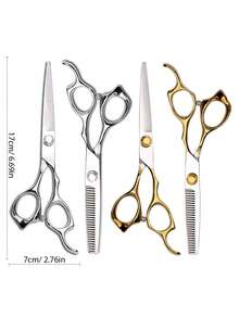 1 件/2 件优质不锈钢理发剪刀套装，专业美发沙龙造型工具 - 拉直、打薄、修剪剪刀，返校、旅行度假必备，女士发饰