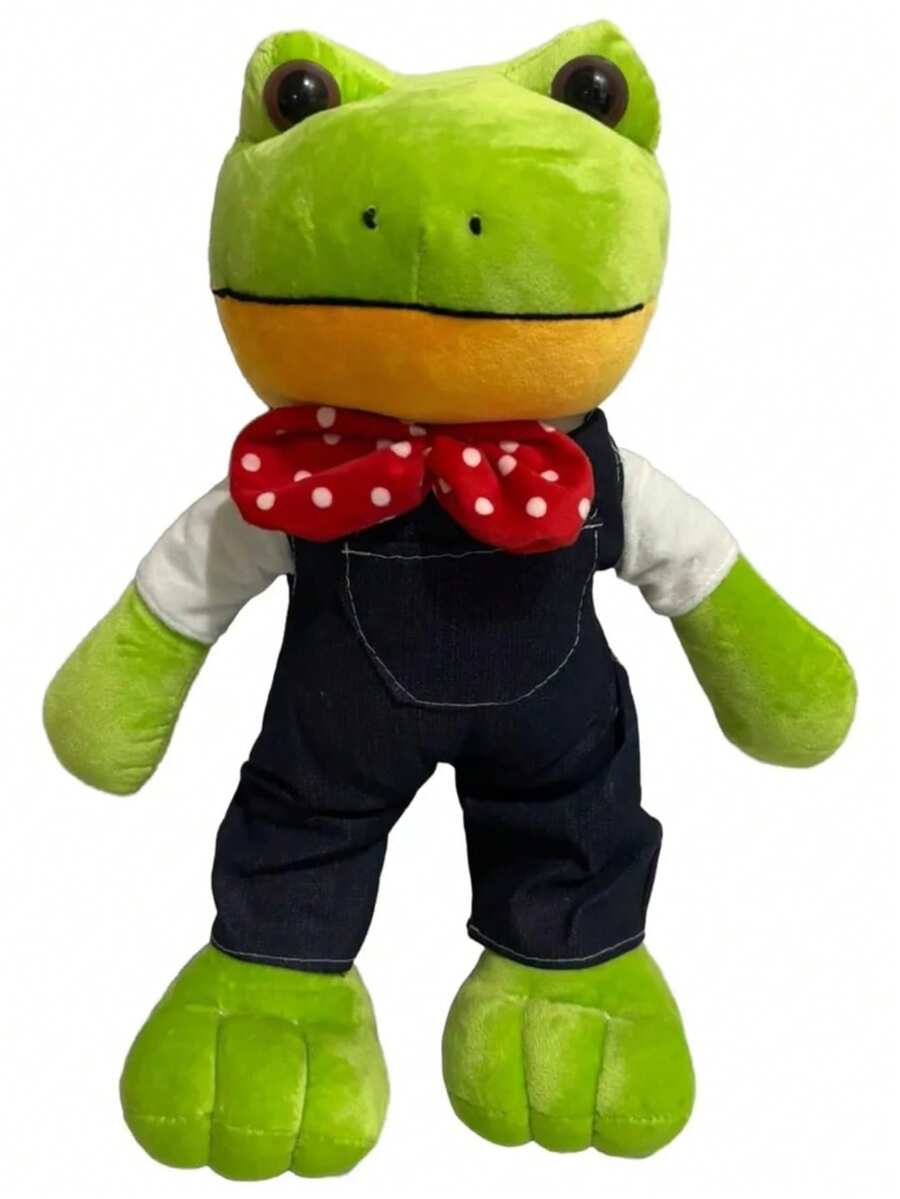 Peluche rana Rhene Lara campos tamaño grande 40 cm muñeco tierno ideal para regalo colección y decoración de espacios infantiles - Verde - Ver 1