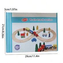 32 件木制 8 字形火车轨道儿童 DIY 组装场景轨道玩具，儿童益智生日礼物，木制玩具，压铸火车，木制火车玩具，火车，火车套装，火车玩具，玩具车库，玩具与游戏火车，玩具火车圣诞节，返校 - 彩色 - 查看 2