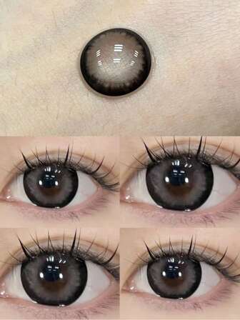 1 Par/2 Piezas Lentes De Contacto De Color De Diferentes Tamaños, Sin Receta, Conveniente Para Viajes Lentes de contacto