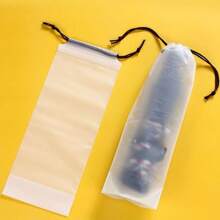 5pcs Waterproof Drawstring Umbrella Bags, Half-Transparent Portable Storage Bags, Wet Umbrella Moisture-Proof And Visible Bags, Travel Outdoor Anti-Drip Essentials