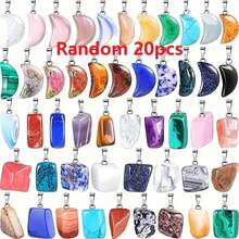 5/10/20/30/40颗装多色天然石吊坠 - 各种不对称形状的宝石珠子，石英月光石饰品 - 适用于DIY珠宝制作，手链，项链，耳环，珠宝制作珠子 - 彩色 - 查看 17