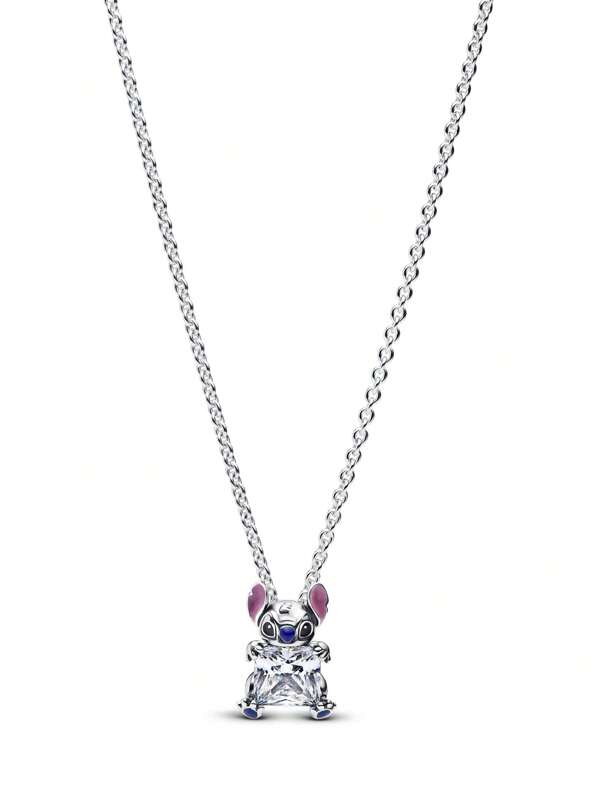 Disney 1 Piece Of  Original 925 Sterling Silver Necklace Women's Clavicle Chain Super Flash Pigeon Egg Square Candy Pendant Gift Versatile