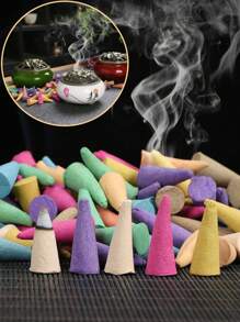Cone Incense Sticks With Multiple Fragrance Types, Natural Plant-Based Aromatherapy Blend, Perfect For Meditation, Relaxation, Stress Relief, Sleep, Air Purification & Fragrance Therapy, DIY