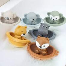 Zabawki do kąpieli, składana pływająca łódka do kąpieli dla niemowląt, zestaw kukiełek na palce, zwierzątka do zabawy w wodzie