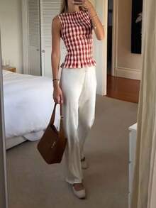 Women Vintage Polka Dot Tank Top Y2k Sleeveless Coquette Aesthetic Slim Fit Smocked Summer Going Out Tops