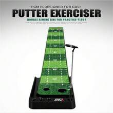 PGM TL021 Putter Practice Trainer, Indoor Golf Velvet Rubber Bottom Putter Mat, 3m Practice Runway - Green - View 9