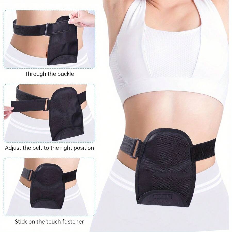 1pc Adjustable Universal Ostomy Pouch, Waterproof Design, Suitable For Colostomy, Ileostomy And Urostomy Patients, Portable Design, Black