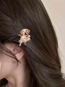 1pc Customizable Acrylic Pet Character Portrait Hair Clip, Bangs Clip Side Clip Accessory, Personalized Gift For Pet Lovers, Friends, And Classmates - Multicolor - View 5