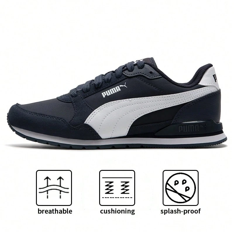 Puma ST Runner V3 NL Sneakers, Low-Top, Lightweight Men & Women Sports Casual Running & Travel Shoes, 384857-02 - Midnight Blue-puma White - View 1