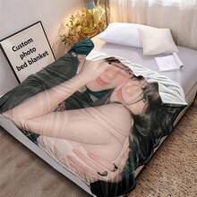 1pc Customizable Photo Print Flannel Blanket - Personalized Wool Blanket With Printed Design, Machine Washable, Soft All-Season Bedspread, Suitable For Couples, Anniversary, Wedding, Valentine's Day Gift, Modern Home Decor, Personalized Throw, Best For Christmas, Simple, Custom, Personalized, Unique, Ideal Gifts For Him, For Anniversaries, For Valentine's Day, For Graduation, For Father's Day, For Weddings, For Housewarming, Sofa, Bed, Car, Tea Room, Bedroom, Bathroom, Living Room, Dining Room - Multicolor - View 13