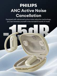 PHILIPS PHILIPS TAT4759 Bluetooth-Kopfhörer, Aufhänge-Stil, ANC Tiefe Geräuschunterdrückung, Surround-Sound, ENC Quad-Mikrofon Geräuschreduzierung, Hochauflösende Anrufe, schweißfest für Sport und Laufen, Kabellose Ohrhörer, kompatibel mit Smartphones & Computern