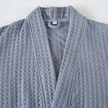 1pc Waffle Bathrobe, Summer Loose Soft Breathable Non-Stuffy, Luxurious Quality Home/Dorm Shower/Swimming Unisex Short Sleeve Robe Back To School - Multicolor - View 7