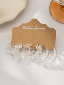Ensemble de boucles d'oreilles transparentes en forme de larme, européennes et américaines, à la mode, populaires, polyvalentes, illuminantes