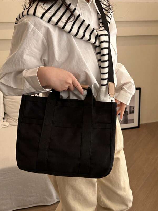 Large Canvas Tote Bag For Women, Work Laptop Bags Purse Book Handbag Crossbody Bag