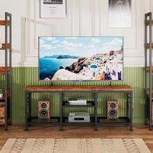 Mesa multimedia para TV con estante para barra de sonido - Marrón - Ver 5