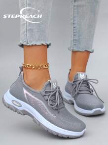 STEPREACH Spring New Women's Casual Sneakers, Fashionable Breathable Lightweight Non-Slip Flat Loafers
